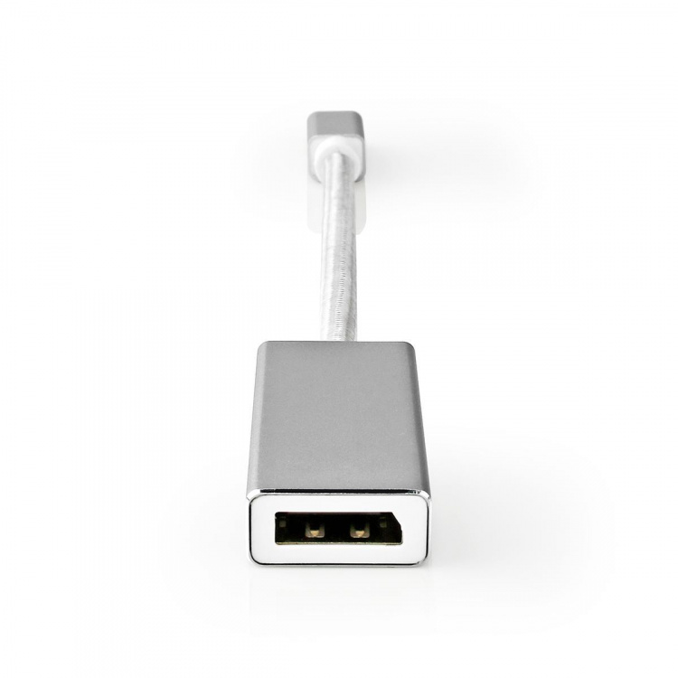 Nedis Mini DisplayPort-Kabel | DisplayPort 1.2 | Mini-DisplayPort Male | DisplayPort Female | 21.6 Gbps | Verguld | 0.20 m | Rond | Gevlochten | Zilver | Cover Window Box