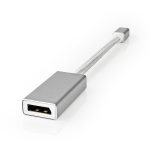 Nedis Mini DisplayPort-Kabel | DisplayPort 1.2 | Mini-DisplayPort Male | DisplayPort Female | 21.6 Gbps | Verguld | 0.20 m | Rond | Gevlochten | Zilver | Cover Window Box