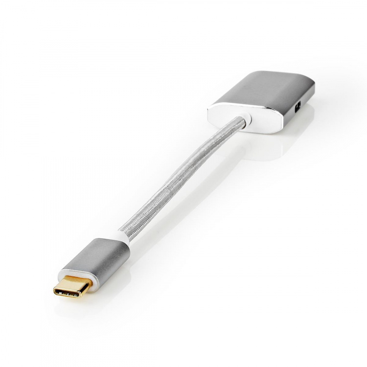 Nedis USB-C™ Adapter | USB 3.2 Gen 1 | USB-C™ Male | HDMI™ Output | 4K@60Hz | Power delivery | 0.20 m | Rond | Verguld | Gevlochten / Nylon | Zilver | Cover Window Box Nedis USB-C™ Adapter | USB 3.2 Gen 1 | USB-C™ Male | HDMI™ Output | 4K@60Hz | Power delivery | 0.20 m | Rond | Verguld | Gevlochten / Nylon | Zilver | Cover Window Box