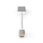 Nedis USB-C™ Adapter | USB 3.2 Gen 1 | USB-C™ Male | Mini DisplayPort Female | 0.20 m | Rond | Verguld | Gevlochten / Nylon | Zilver | Cover Window Box