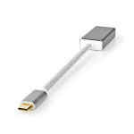 Nedis USB-C™ Adapter | USB 3.2 Gen 1 | USB-C™ Male | Mini DisplayPort Female | 0.20 m | Rond | Verguld | Gevlochten / Nylon | Zilver | Cover Window Box
