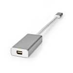 Nedis USB-C™ Adapter | USB 3.2 Gen 1 | USB-C™ Male | Mini DisplayPort Female | 0.20 m | Rond | Verguld | Gevlochten / Nylon | Zilver | Cover Window Box