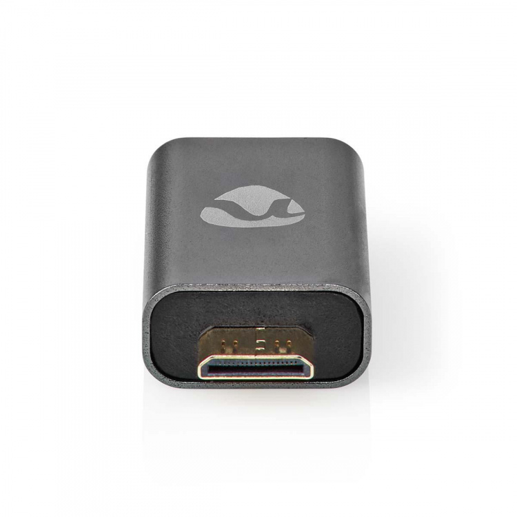 Nedis HDMI™-Adapter | HDMI™ Male / HDMI™ Mini-Connector | HDMI™ Output | Verguld | Recht | Aluminium | Gun Metal Grijs | 1 Stuks | Cover Window Box