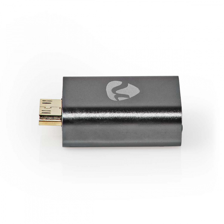 Nedis HDMI™-Adapter | HDMI™ Male / HDMI™ Mini-Connector | HDMI™ Output | Verguld | Recht | Aluminium | Gun Metal Grijs | 1 Stuks | Cover Window Box