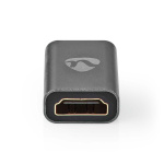 Nedis HDMI™-Adapter | HDMI™ Male / HDMI™ Mini-Connector | HDMI™ Output | Verguld | Recht | Aluminium | Gun Metal Grijs | 1 Stuks | Cover Window Box