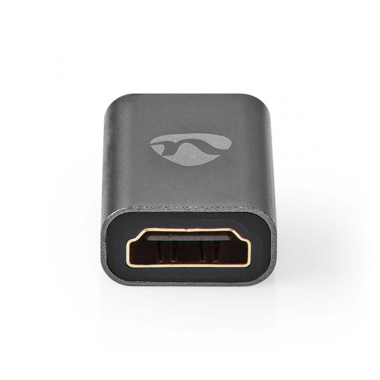 Nedis HDMI™-Adapter | HDMI™ Male / HDMI™ Mini-Connector | HDMI™ Output | Verguld | Recht | Aluminium | Gun Metal Grijs | 1 Stuks | Cover Window Box