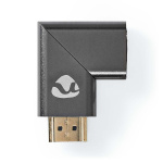 Nedis HDMI™-Adapter | HDMI™ Connector / HDMI™ Male | HDMI™ Output | Verguld | Rechts Gehoekt | Aluminium | Gun Metal Grijs | 1 Stuks | Cover Window Box