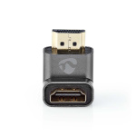 Nedis HDMI™-Adapter | HDMI™ Connector / HDMI™ Male | HDMI™ Output | Verguld | 90° Gehoekt | Aluminium | Gun Metal Grijs | 1 Stuks | Cover Window Box