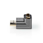 Nedis HDMI™-Adapter | HDMI™ Connector / HDMI™ Male | HDMI™ Output | Verguld | 90° Gehoekt | Aluminium | Gun Metal Grijs | 1 Stuks | Cover Window Box