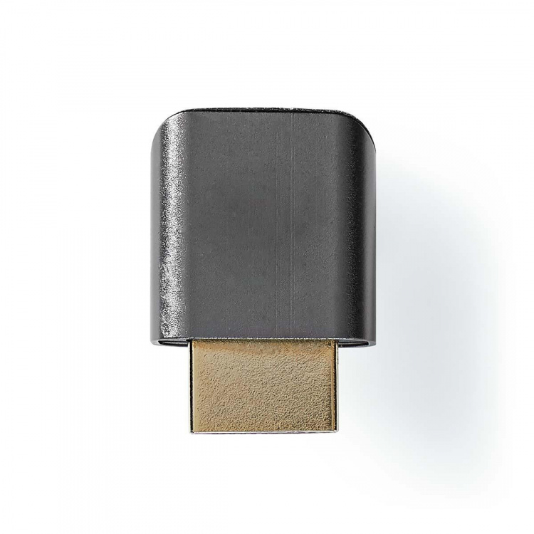 Nedis HDMI™-Adapter | HDMI™ Connector / HDMI™ Male | HDMI™ Output | Verguld | 90° Gehoekt | Aluminium | Gun Metal Grijs | 1 Stuks | Cover Window Box