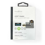 Nedis HDMI™-Adapter | HDMI™ Connector / HDMI™ Male | HDMI™ Output | Verguld | 90° Gehoekt | Aluminium | Gun Metal Grijs | 1 Stuks | Cover Window Box