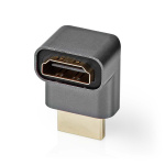 Nedis HDMI™-Adapter | HDMI™ Connector / HDMI™ Male | HDMI™ Output | Verguld | 270° Gehoekt | Aluminium | Gun Metal Grijs | 1 Stuks | Cover Window Box