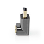 Nedis HDMI™-Adapter | HDMI™ Connector / HDMI™ Male | HDMI™ Output | Verguld | 270° Gehoekt | Aluminium | Gun Metal Grijs | 1 Stuks | Cover Window Box