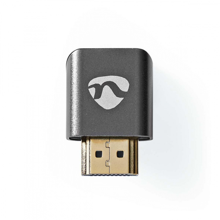 Nedis HDMI™-Adapter | HDMI™ Connector / HDMI™ Male | HDMI™ Output | Verguld | 270° Gehoekt | Aluminium | Gun Metal Grijs | 1 Stuks | Cover Window Box