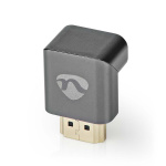 Nedis HDMI™-Adapter | HDMI™ Connector / HDMI™ Male | HDMI™ Output | Verguld | 270° Gehoekt | Aluminium | Gun Metal Grijs | 1 Stuks | Cover Window Box