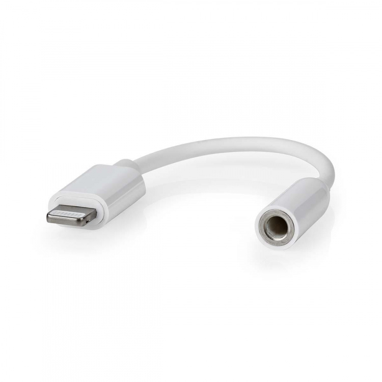 Nedis Lightning-Adapter | Apple Lightning 8-Pins | 3,5 mm Female | Vernikkeld | 0.10 m | Rond | PVC | Doos