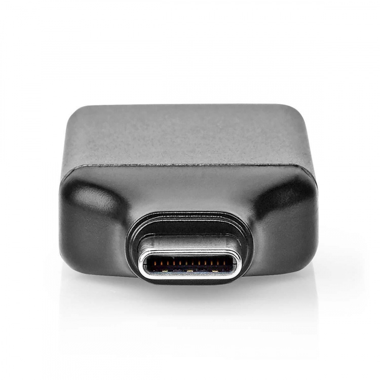 Nedis USB-C™ Adapter | USB 3.2 Gen 1 | USB-C™ Male | DisplayPort Female | 4K@60Hz | Rond | Vernikkeld | Grijs / Zwart | Envelop