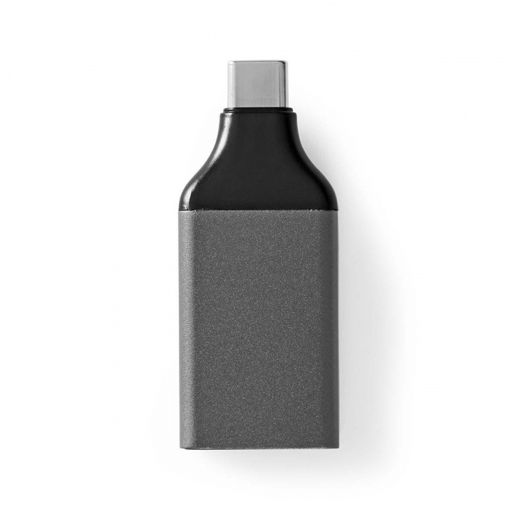 Nedis USB-C™ Adapter | USB 3.2 Gen 1 | USB-C™ Male | DisplayPort Female | 4K@60Hz | Rond | Vernikkeld | Grijs / Zwart | Envelop