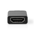 Nedis USB-C™ Adapter | USB 3.2 Gen 1 | USB-C™ Male | HDMI™ Female | 4K@60Hz | Rond | Vernikkeld | Grijs / Zwart | Envelop