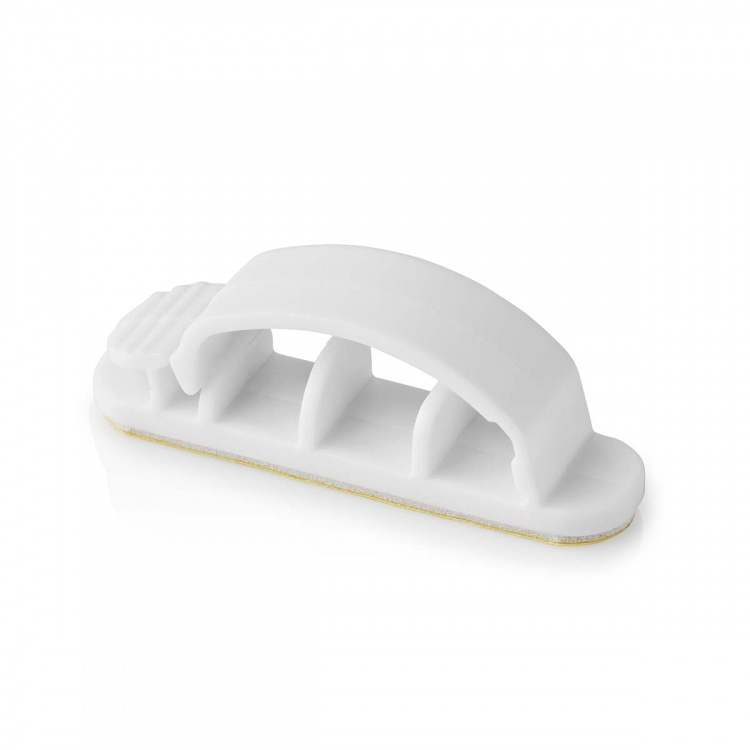 Nedis Kabelmanagement | Kabelclip | Vergrendeld | 3 Stuks | Aantal sleuven: 3 Sleuven | Maximale kabeldikte: 7.5 mm | Polypropylene | Wit