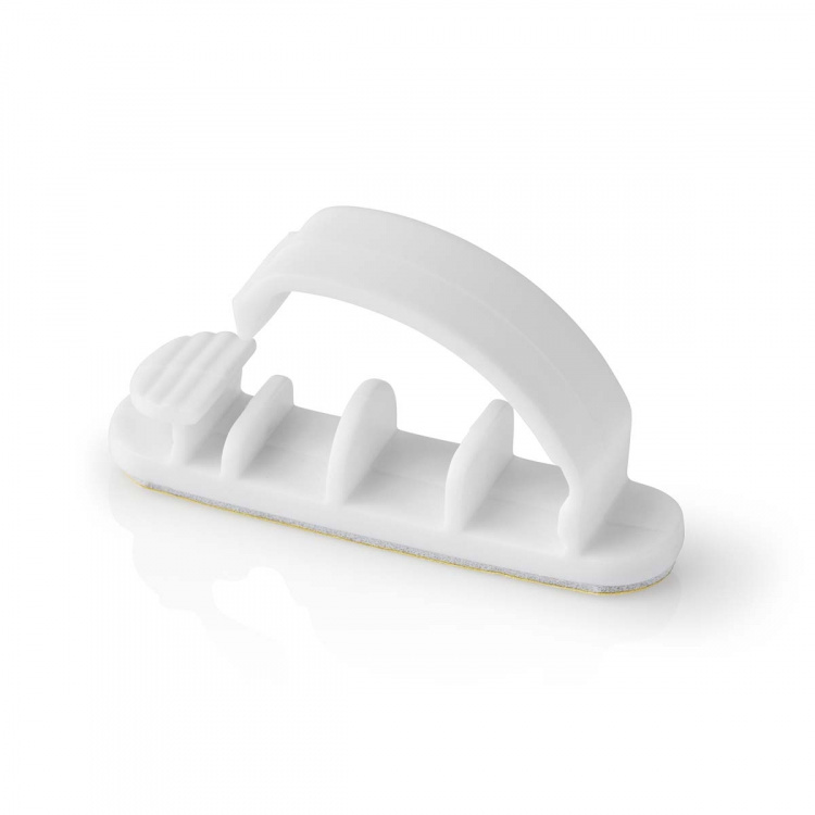 Nedis Kabelmanagement | Kabelclip | Vergrendeld | 3 Stuks | Aantal sleuven: 3 Sleuven | Maximale kabeldikte: 7.5 mm | Polypropylene | Wit