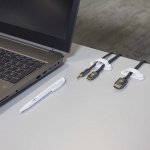 Nedis Kabelmanagement | Kabelclip | Vergrendeld | 3 Stuks | Aantal sleuven: 3 Sleuven | Maximale kabeldikte: 7.5 mm | Polypropylene | Wit