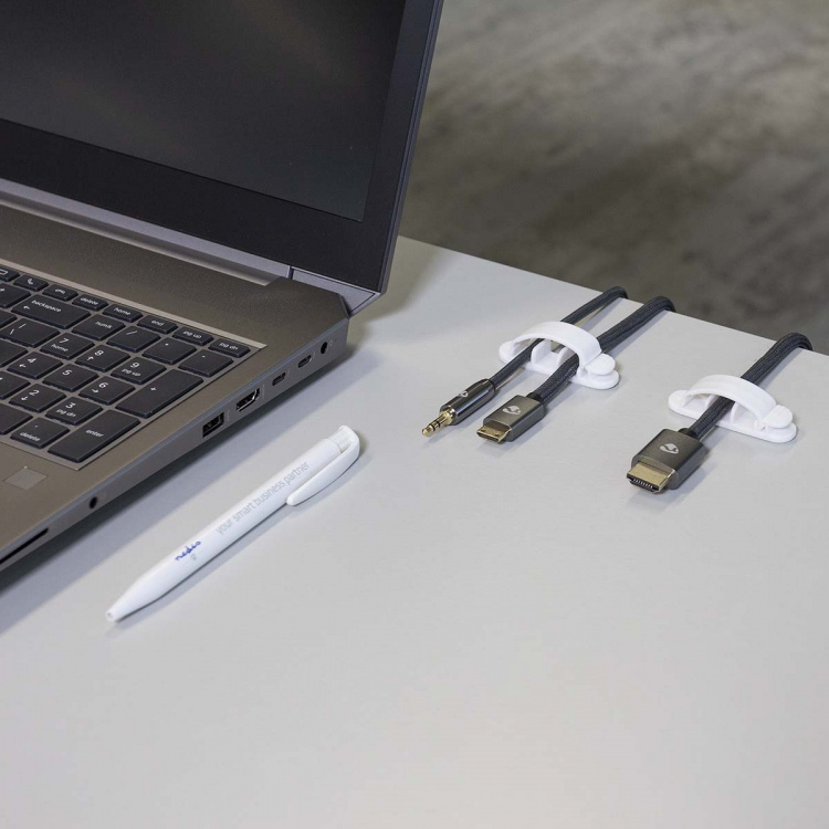 Nedis Kabelmanagement | Kabelclip | Vergrendeld | 3 Stuks | Aantal sleuven: 3 Sleuven | Maximale kabeldikte: 7.5 mm | Polypropylene | Wit