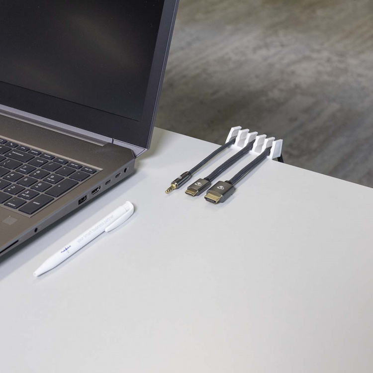 Nedis Kabelmanagement | Kabelclip | Click & Go | 2 Stuks | Aantal sleuven: 5 Sleuven | Maximale kabeldikte: 7.1 mm | Polypropylene | Wit Nedis Kabelmanagement | Kabelclip | Click & Go | 2 Stuks | Aantal sleuven: 5 Sleuven | Maximale kabeldikte: 7.1 mm | Polypropylene | Wit