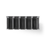 Nedis Kabelmanagement | Kabelclip | Click & Go | 2 Stuks | Aantal sleuven: 5 Sleuven | Maximale kabeldikte: 7.1 mm | Polypropylene | Zwart