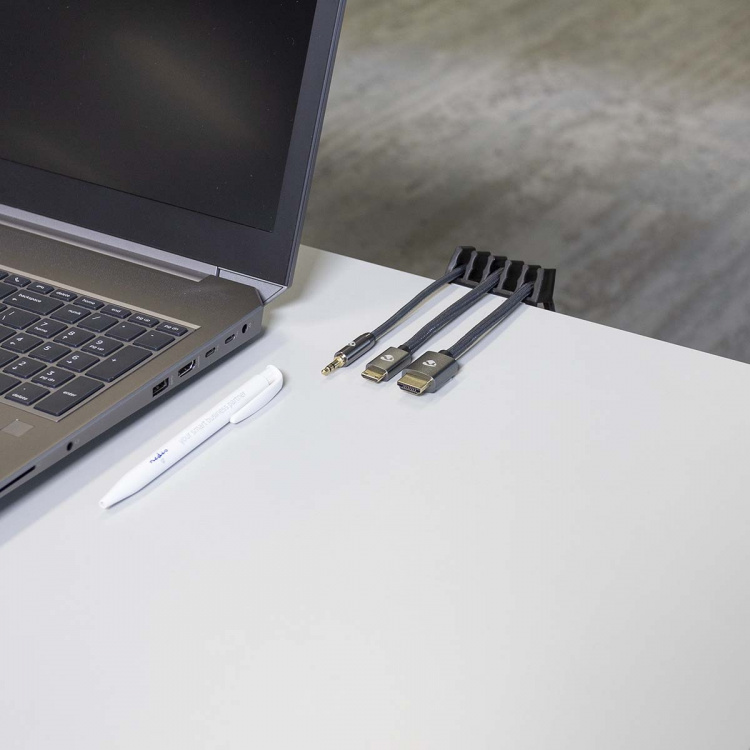 Nedis Kabelmanagement | Kabelclip | Click & Go | 2 Stuks | Aantal sleuven: 5 Sleuven | Maximale kabeldikte: 7.1 mm | Polypropylene | Zwart