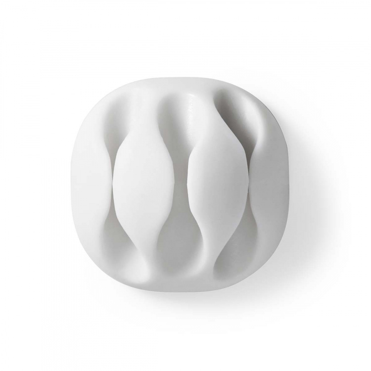 Nedis Kabelmanagement | Kabelclip | Click & Go | 4 Stuks | Aantal sleuven: 3 Sleuven | Maximale kabeldikte: 5.3 mm | TPE | Wit