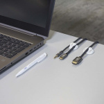 Nedis Kabelmanagement | Kabelclip | Click & Go | 4 Stuks | Aantal sleuven: 3 Sleuven | Maximale kabeldikte: 5.3 mm | TPE | Wit