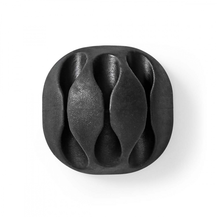 Nedis Kabelmanagement | Kabelclip | Click & Go | 4 Stuks | Aantal sleuven: 3 Sleuven | Maximale kabeldikte: 5.3 mm | TPE | Zwart