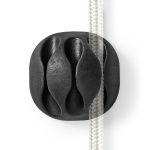 Nedis Kabelmanagement | Kabelclip | Click & Go | 4 Stuks | Aantal sleuven: 3 Sleuven | Maximale kabeldikte: 5.3 mm | TPE | Zwart