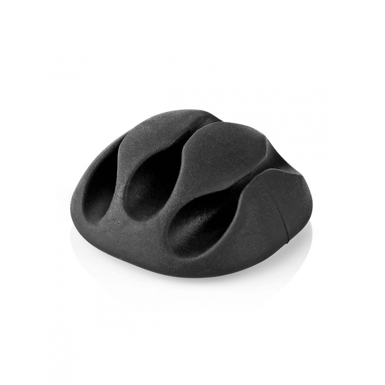 Nedis Kabelmanagement | Kabelclip | Click & Go | 4 Stuks | Aantal sleuven: 3 Sleuven | Maximale kabeldikte: 5.3 mm | TPE | Zwart