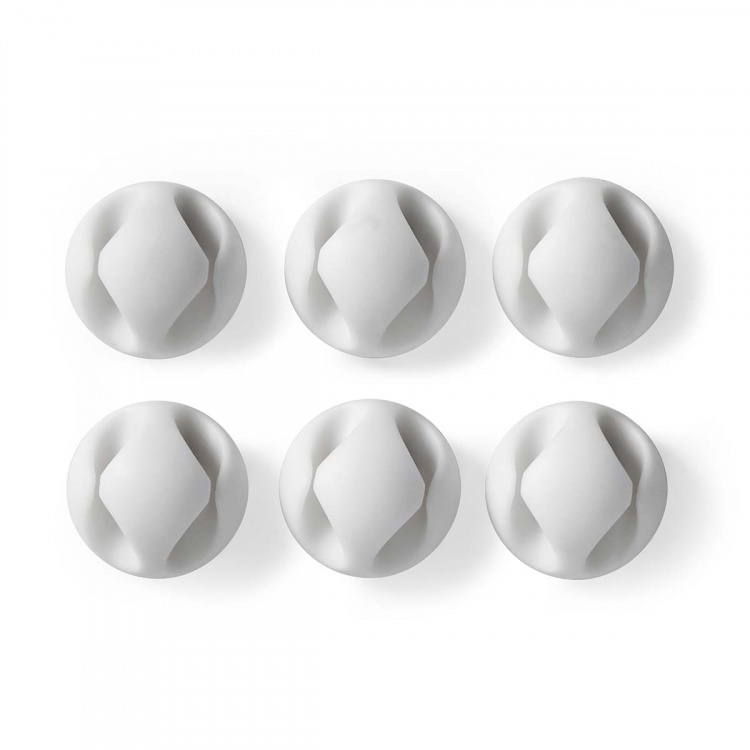 Nedis Kabelmanagement | Kabelclip | Click & Go | 6 Stuks | Aantal sleuven: 2 Sleuven | Maximale kabeldikte: 5.3 mm | TPE | Wit Nedis Kabelmanagement | Kabelclip | Click & Go | 6 Stuks | Aantal sleuven: 2 Sleuven | Maximale kabeldikte: 5.3 mm | TPE | Wit