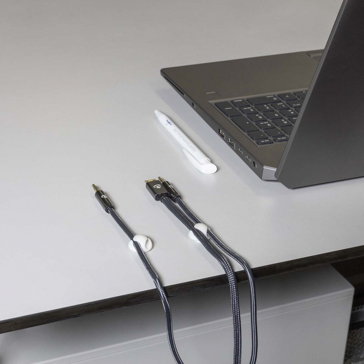 Nedis Kabelmanagement | Kabelclip | Click & Go | 6 Stuks | Aantal sleuven: 2 Sleuven | Maximale kabeldikte: 5.3 mm | TPE | Wit Nedis Kabelmanagement | Kabelclip | Click & Go | 6 Stuks | Aantal sleuven: 2 Sleuven | Maximale kabeldikte: 5.3 mm | TPE | Wit