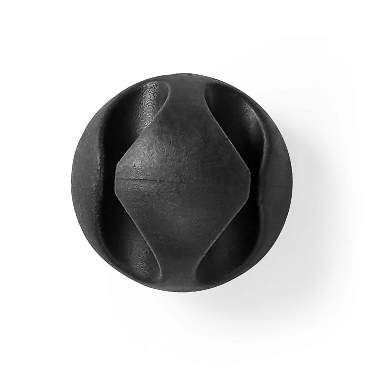 Nedis Kabelmanagement | Kabelclip | Click & Go | 6 Stuks | Aantal sleuven: 2 Sleuven | Maximale kabeldikte: 5.3 mm | TPE | Zwart