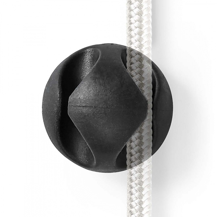 Nedis Kabelmanagement | Kabelclip | Click & Go | 6 Stuks | Aantal sleuven: 2 Sleuven | Maximale kabeldikte: 5.3 mm | TPE | Zwart