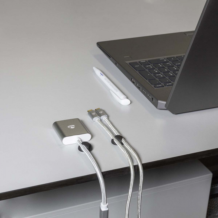 Nedis Kabelmanagement | Kabelclip | Click & Go | 6 Stuks | Aantal sleuven: 2 Sleuven | Maximale kabeldikte: 5.3 mm | TPE | Zwart