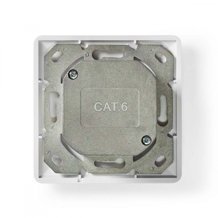 Nedis Netwerk Wanddoos | Verzonken montage | 2 poort(en) | CAT6 | Recht | Female | Goud Verguld | PVC | Wit | Doos