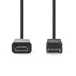 Nedis DisplayPort-Kabel | DisplayPort Male | HDMI™ Connector | 4K@30Hz | Vernikkeld | 1.00 m | Rond | PVC | Antraciet | Doos