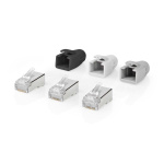 Nedis RJ45-Connector | RJ45 Pass Through | Stevig/Gesnoerd FTP CAT6a | Recht | Verguld | 10 Stuks | Polycarbonate | Grijs / Wit / Zwart | Doos Nedis RJ45-Connector | RJ45 Pass Through | Stevig/Gesnoerd FTP CAT6a | Recht | Verguld | 10 Stuks | Polycarbonate | Grijs / Wit / Zwart | Doos