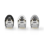 Nedis RJ45-Connector | RJ45 Pass Through | Stevig/Gesnoerd FTP CAT7 | Recht | Verguld | 10 Stuks | Polycarbonate | Grijs / Wit / Zwart | Doos Nedis RJ45-Connector | RJ45 Pass Through | Stevig/Gesnoerd FTP CAT7 | Recht | Verguld | 10 Stuks | Polycarbonate | Grijs / Wit / Zwart | Doos