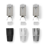 Nedis RJ45-Connector | RJ45 Pass Through | Stevig/Gesnoerd FTP CAT7 | Recht | Verguld | 10 Stuks | Polycarbonate | Grijs / Wit / Zwart | Doos Nedis RJ45-Connector | RJ45 Pass Through | Stevig/Gesnoerd FTP CAT7 | Recht | Verguld | 10 Stuks | Polycarbonate | Grijs / Wit / Zwart | Doos