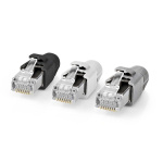 Nedis RJ45-Connector | RJ45 Pass Through | Stevig/Gesnoerd FTP CAT7 | Recht | Verguld | 10 Stuks | Polycarbonate | Grijs / Wit / Zwart | Doos Nedis RJ45-Connector | RJ45 Pass Through | Stevig/Gesnoerd FTP CAT7 | Recht | Verguld | 10 Stuks | Polycarbonate | Grijs / Wit / Zwart | Doos