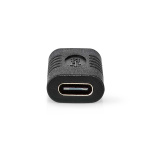 Nedis USB-C™ Adapter | USB 3.2 Gen 2 | USB-C™ Female | USB-C™ Female | 4K@60Hz | 10 Gbps | Rond | Vernikkeld | Zwart | Envelop
