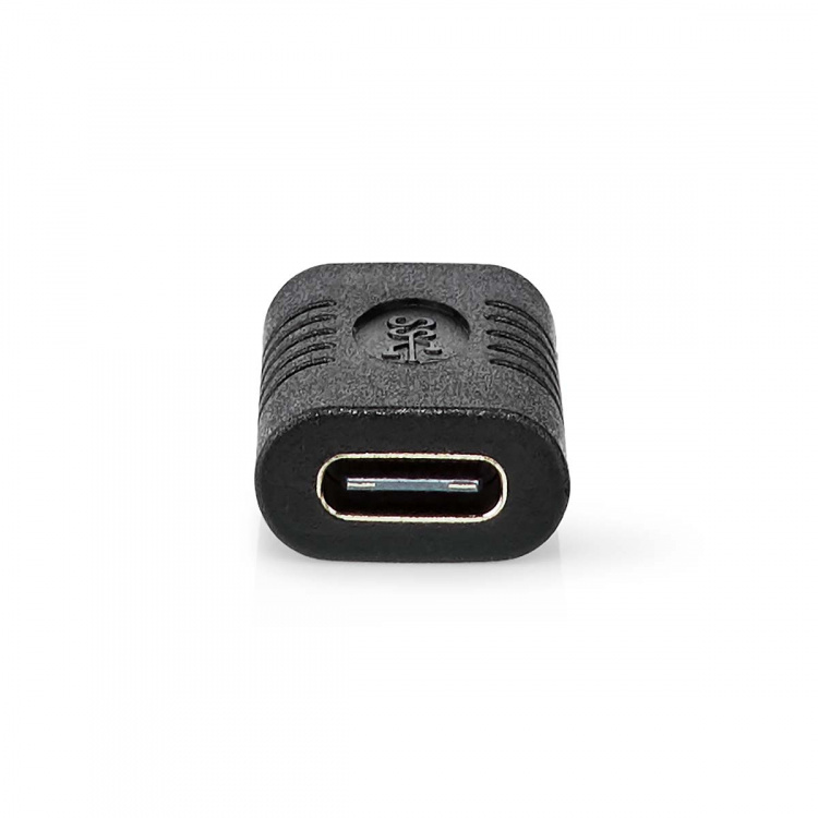 Nedis USB-C™ Adapter | USB 3.2 Gen 2 | USB-C™ Female | USB-C™ Female | 4K@60Hz | 10 Gbps | Rond | Vernikkeld | Zwart | Envelop