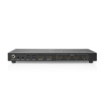 Nedis HDMI™ Matrix-Switch | 4 x 2-Poorts poort(en) | 4x HDMI™ Input | 2x 3.5 mm / 2x HDMI™ Output / 2x TosLink | 4K@60Hz | 18 Gbps | Afstandbestuurbaar | Metaal | Antraciet