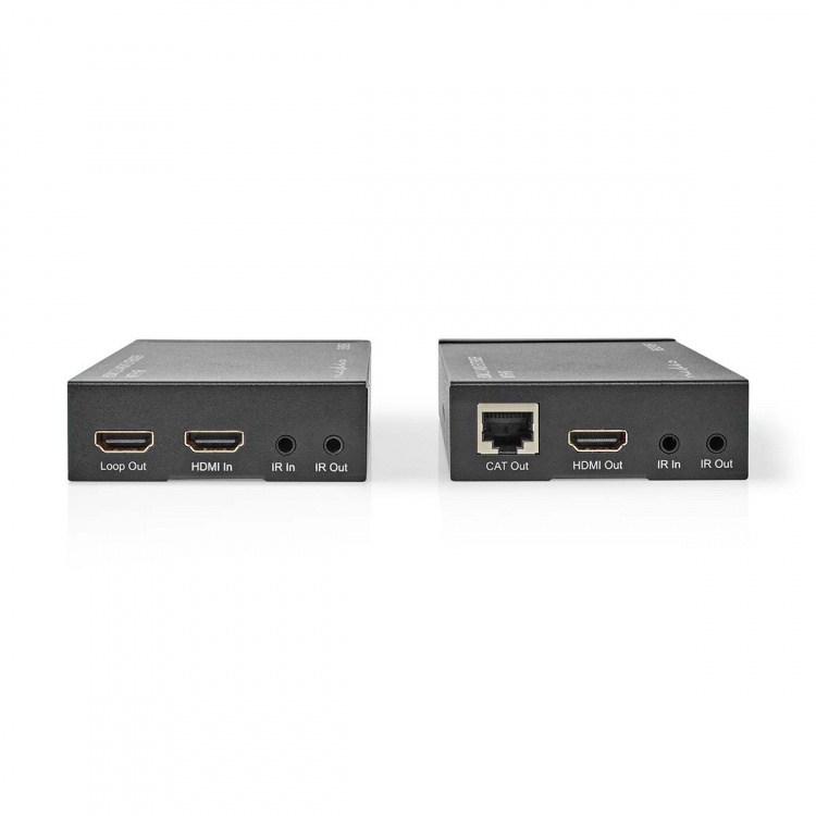 Nedis HDMI™-Extender | Over Cat6 | tot 60 m | 4K@60Hz | 18 Gbps | Metaal | Antraciet